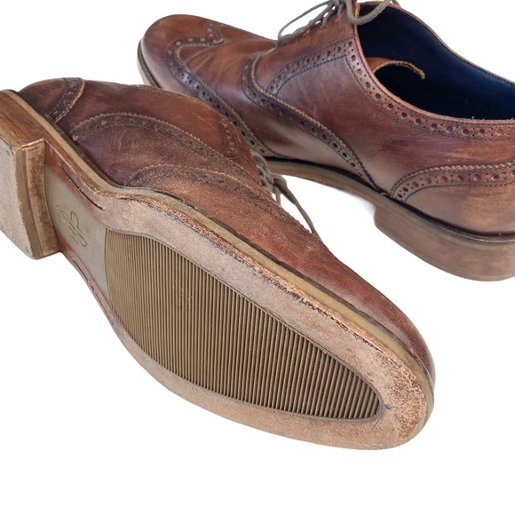 Cole Haan ✈︎ Madison Leather Wingtip Oxford Brogue Dress Shoe ✈︎ Mahogany Brown - Picture 10 of 16